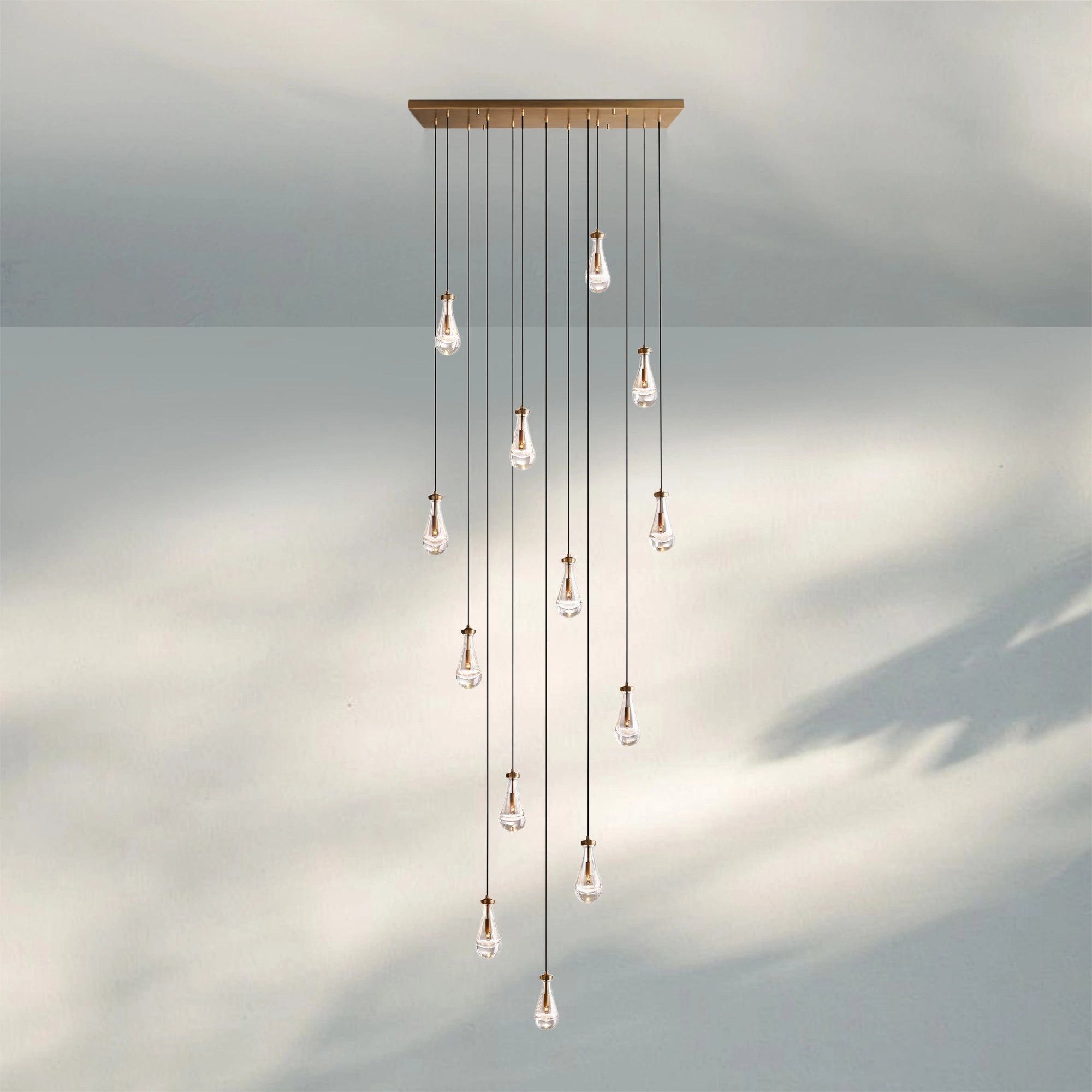 Raindrop Glass Linear Chandelier 54'' 72''-