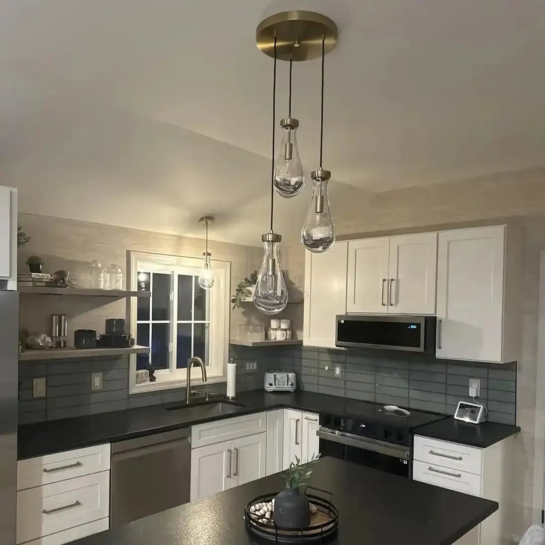 Raindrop Round Chandelier Modern Luxury Glass Chandelier For Living Room-Blushlighting