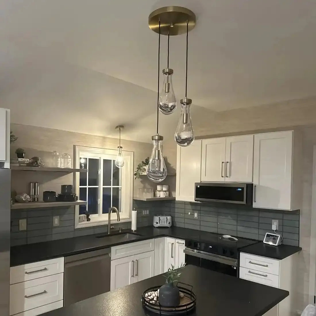 Raindrop Round Chandelier Modern Luxury Glass Chandelier For Living Room-Blushlighting