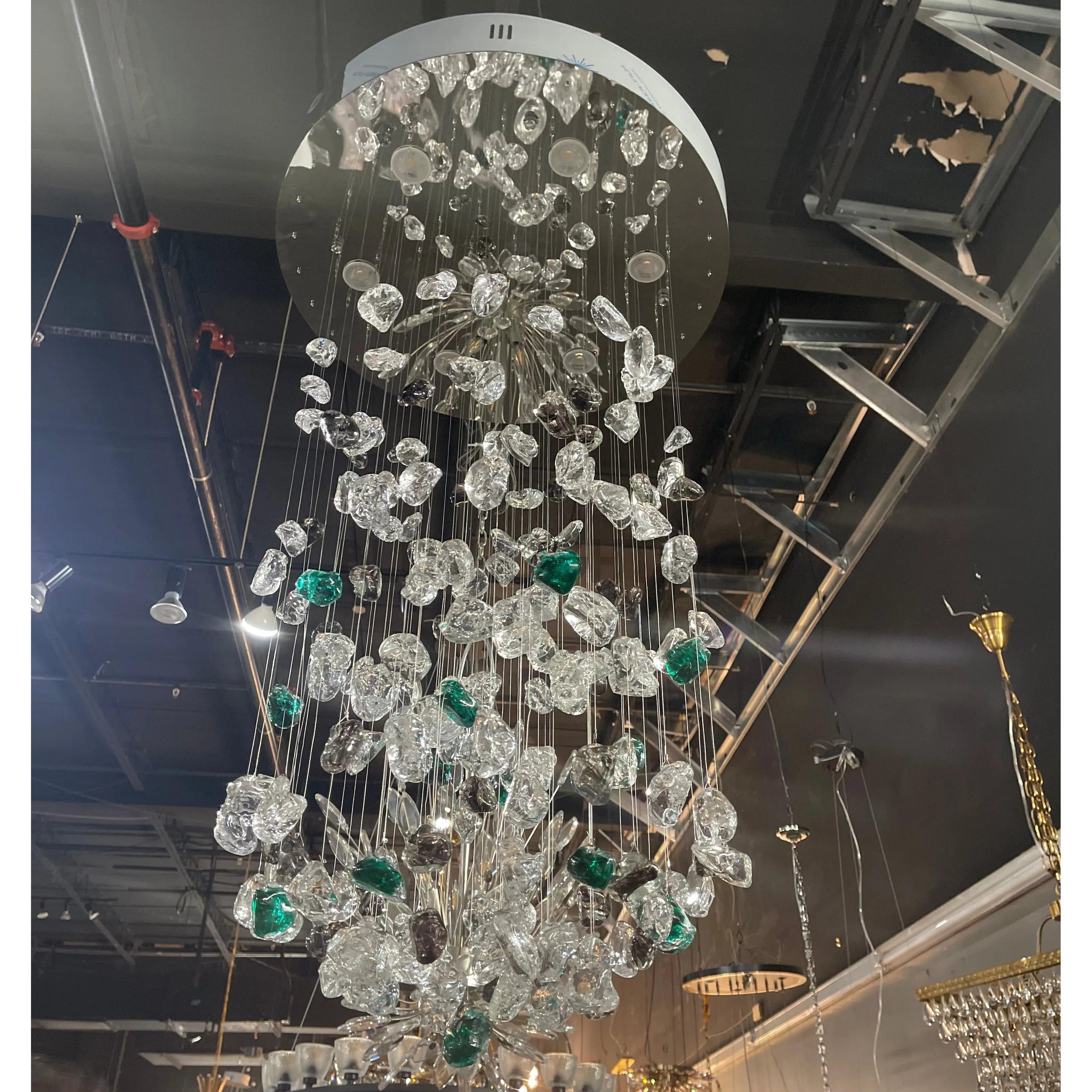 Rainfall Glass Gem Stone Chandelier-Chandelier-Blushlighting-Blushlighting
