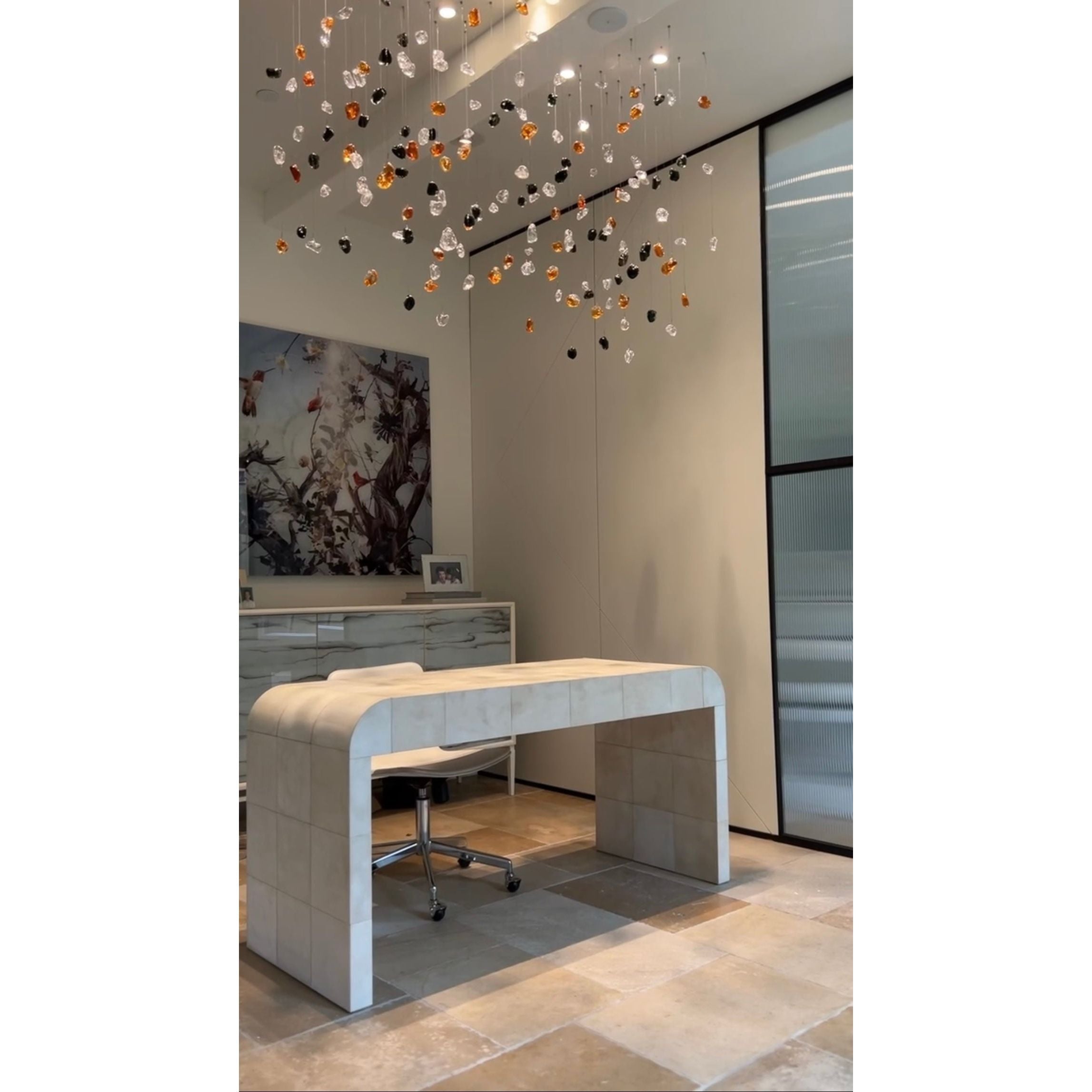 Rainfall Glass Gem Stone Chandelier-Chandelier-Blushlighting-Blushlighting