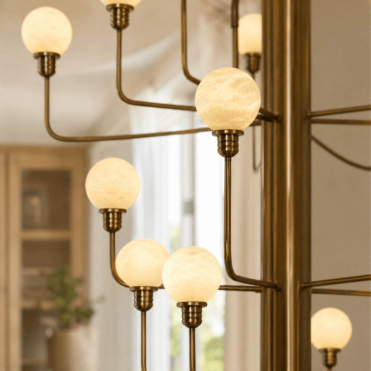 Ramo Alabaster Foyer Large Chandelier - D1120×H1200Blushlighting