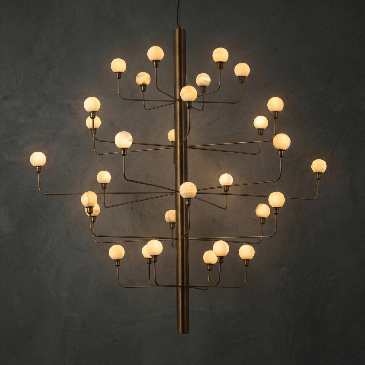 Ramo Alabaster Foyer Large Chandelier - D1120×H1200Blushlighting