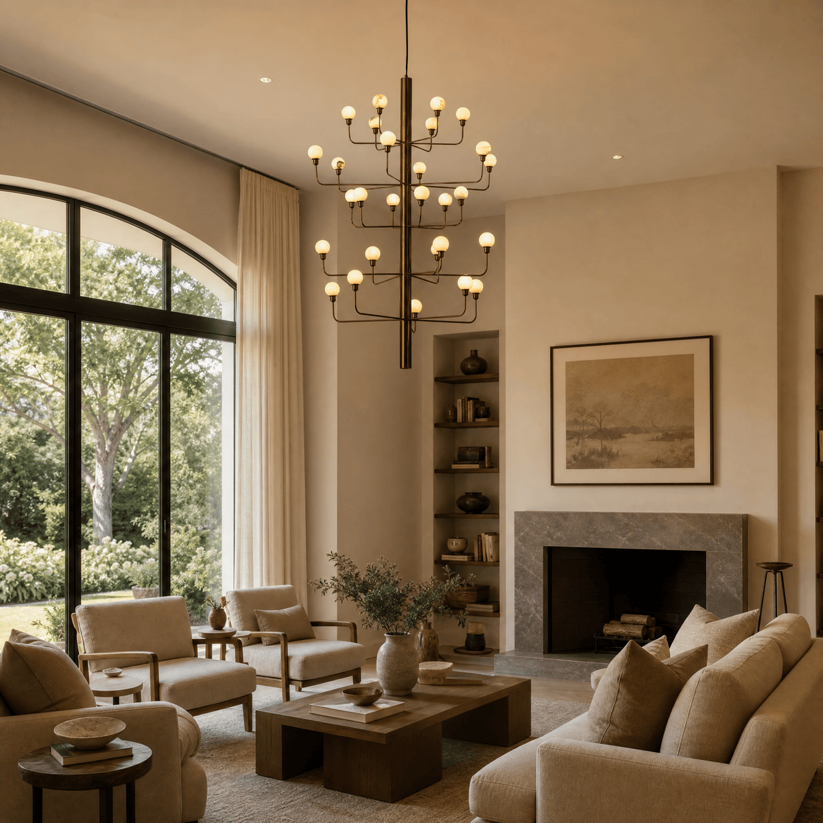 Ramo Alabaster Foyer Large Chandelier - D1120×H1200Blushlighting