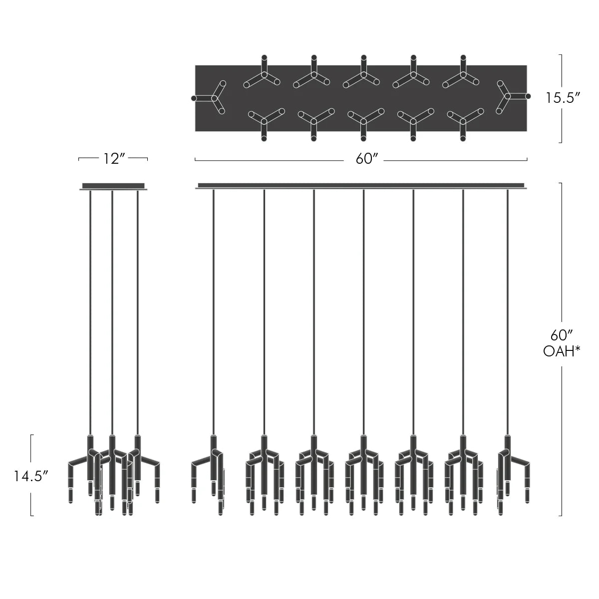Ranti Linear Chandelier - Blushlighting