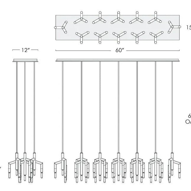 Ranti Linear Chandelier - Blushlighting