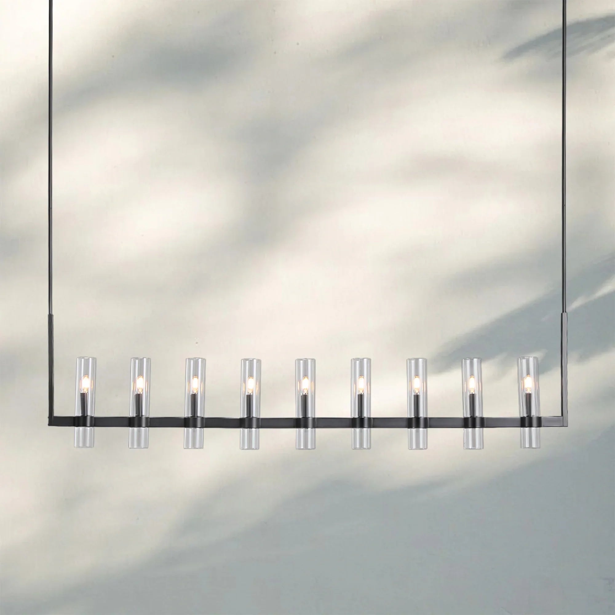 Ravella Glass Linear Chandelier-71''-Bronze-