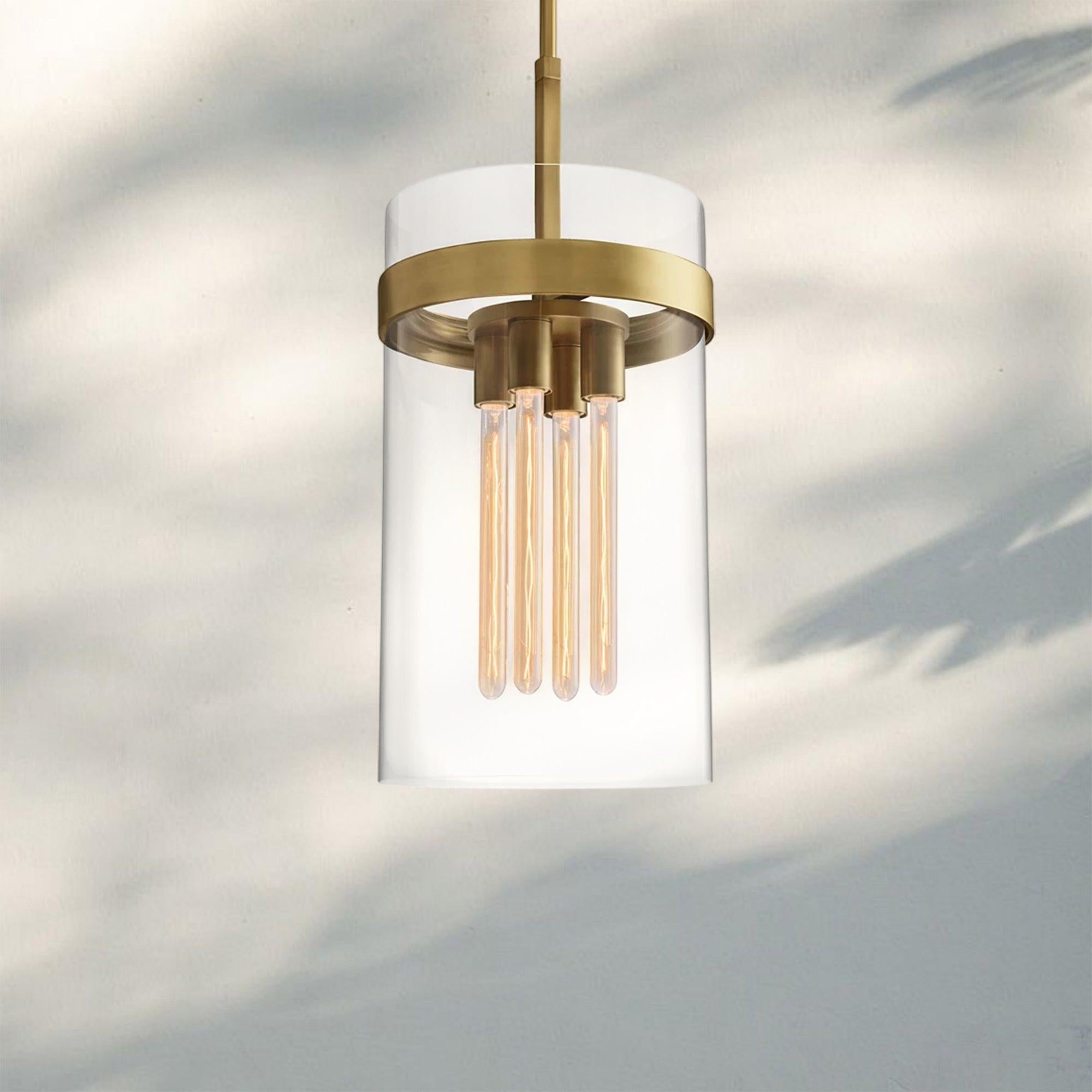 Ravella Modern Blown Glass Pendant Light 8" 10" 12"-12''-Lacquered Burnished Brass-