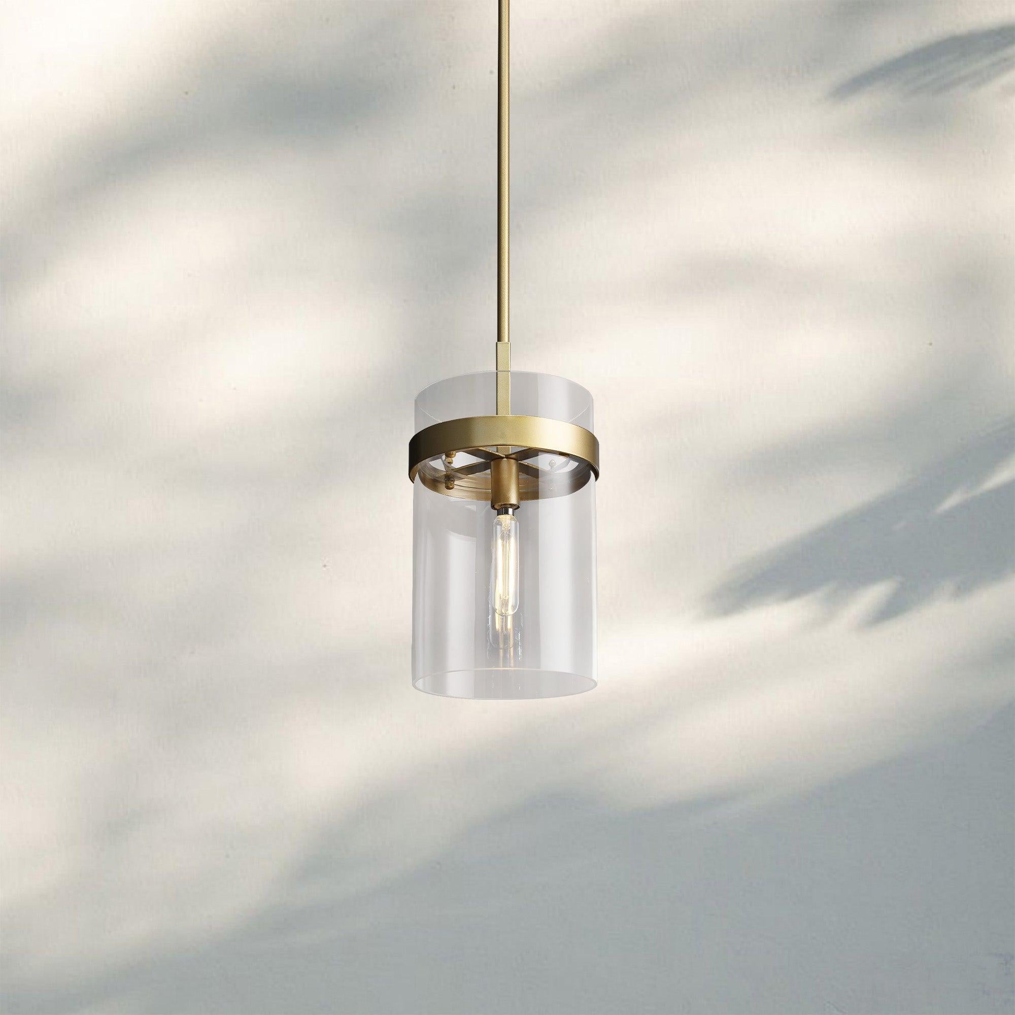 Ravella Modern Blown Glass Pendant Light 8" 10" 12"-8''-Lacquered Burnished Brass-