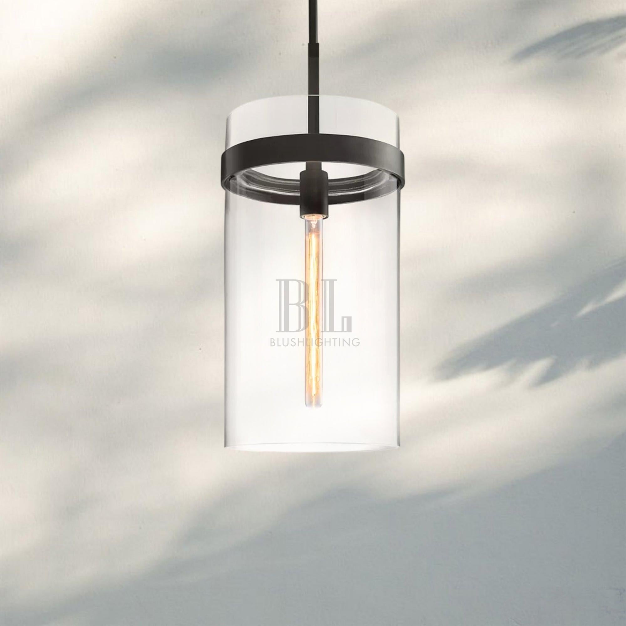 Ravella Modern Blown Glass Pendant Light 8" 10" 12"-10''-Matte Black-