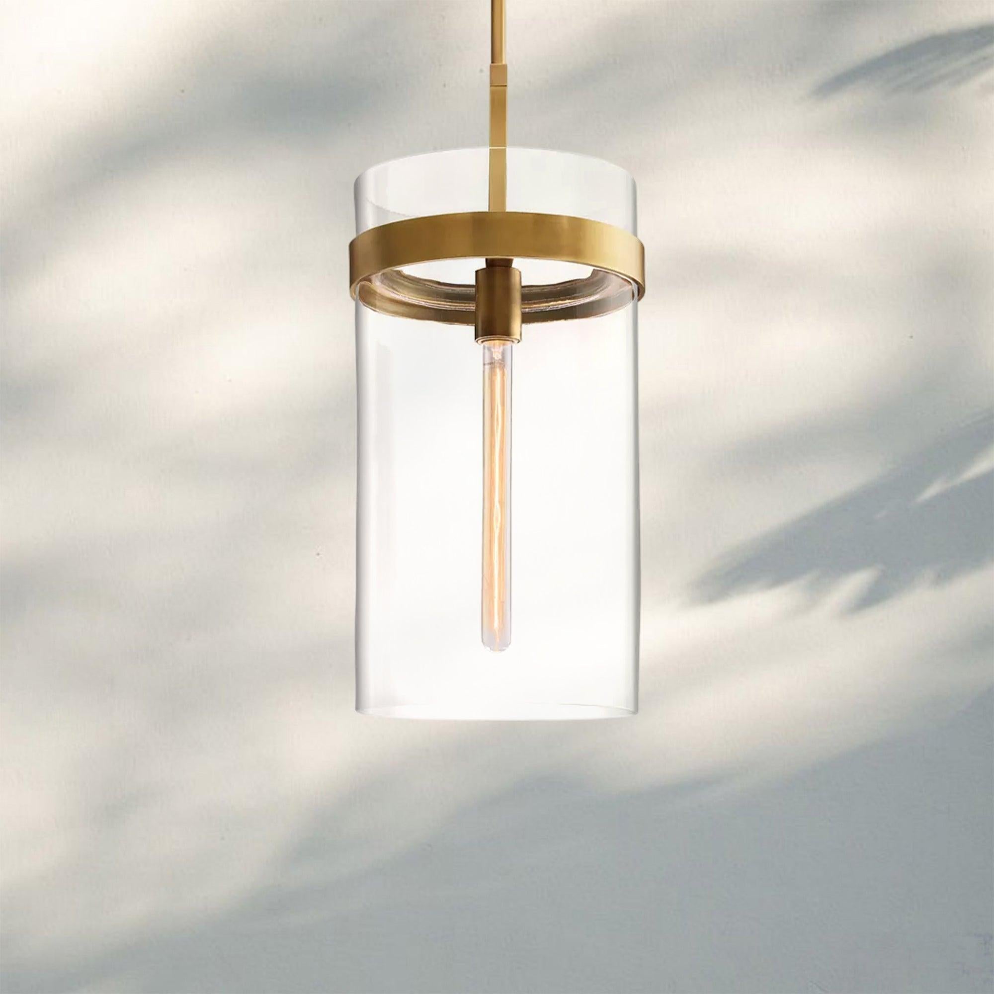 Ravella Modern Blown Glass Pendant Light 8" 10" 12"-10''-Lacquered Burnished Brass-