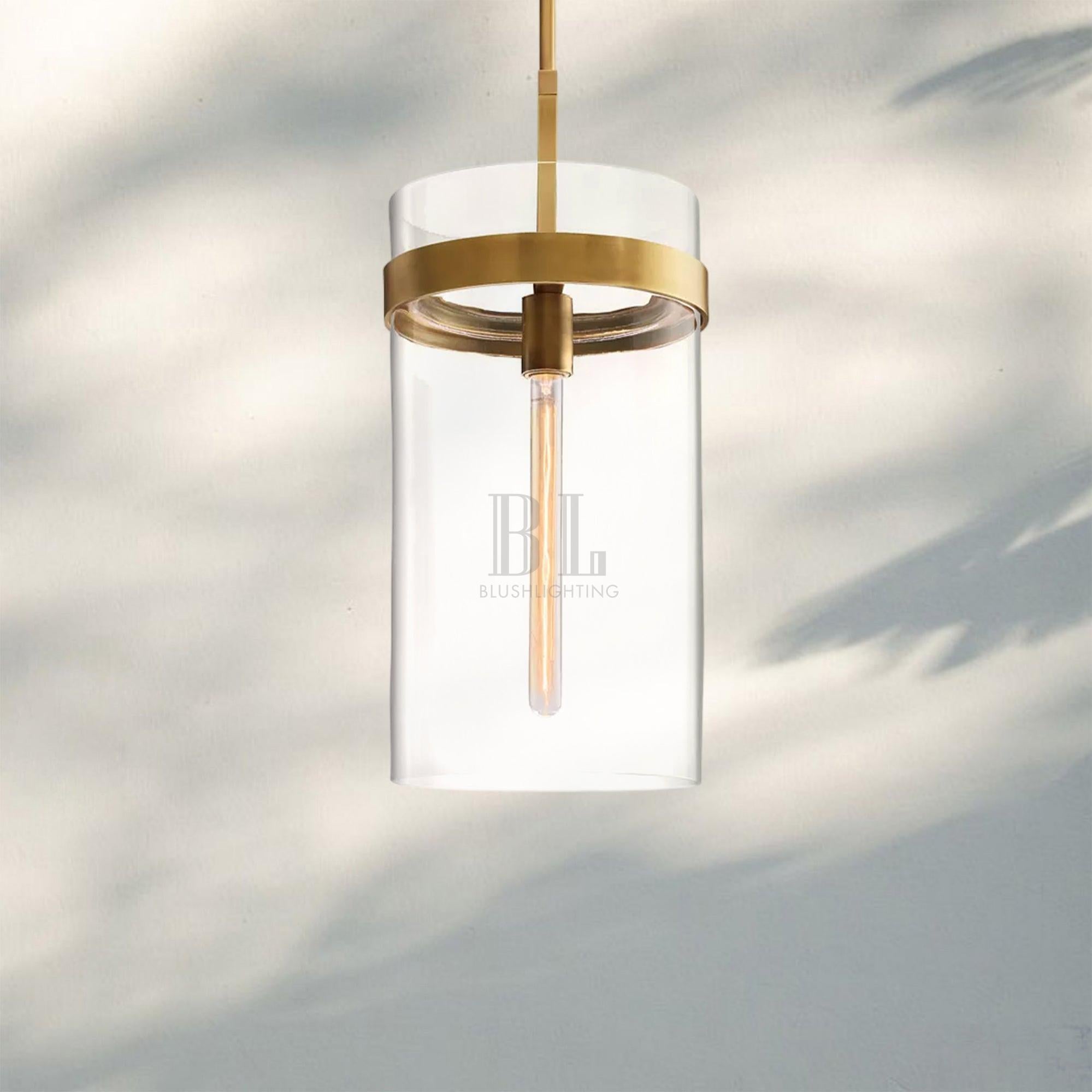 Ravella Modern Blown Glass Pendant Light 8" 10" 12"-10''-Lacquered Burnished Brass-