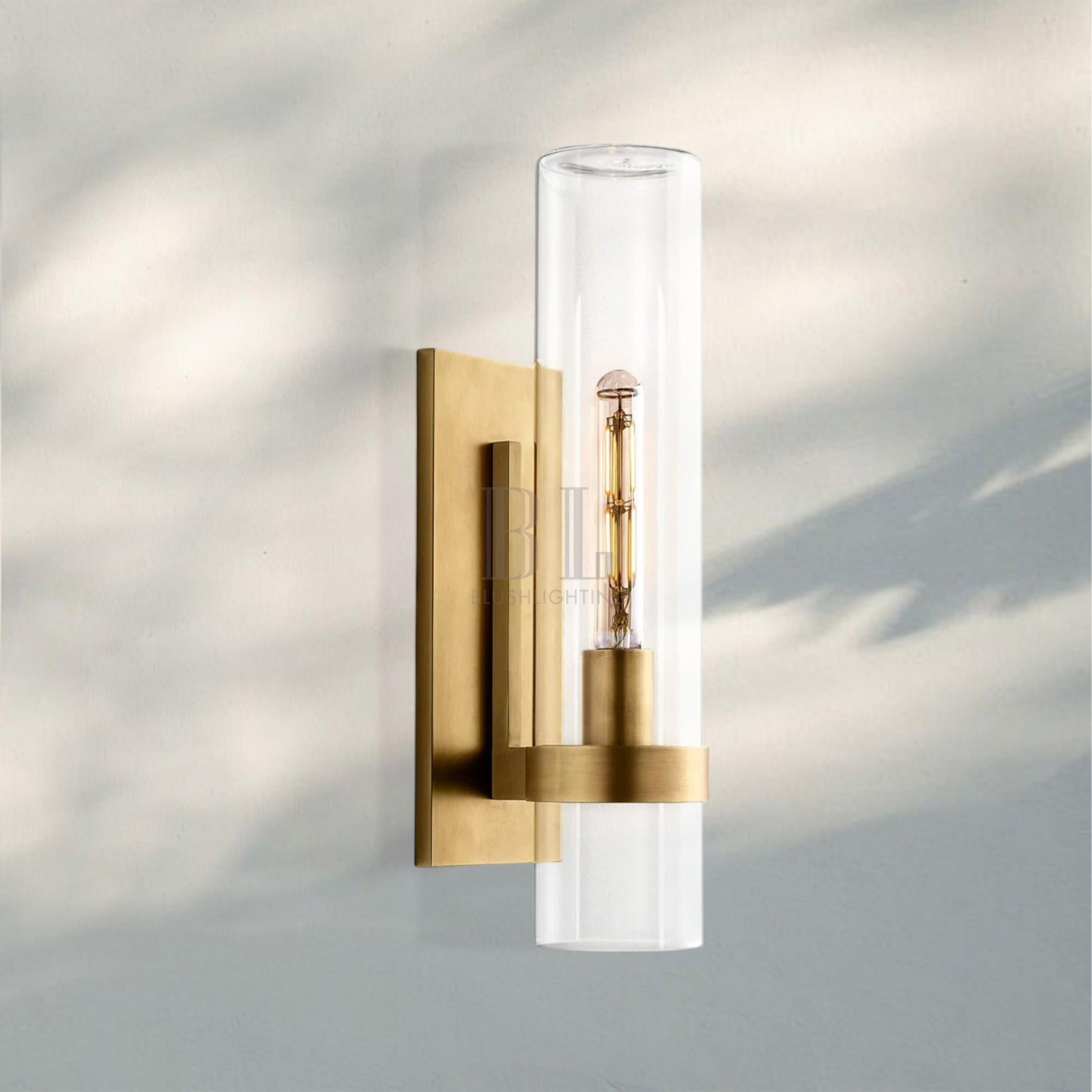 Ravella Single Head Wall Sconce-Lacquered Brass-