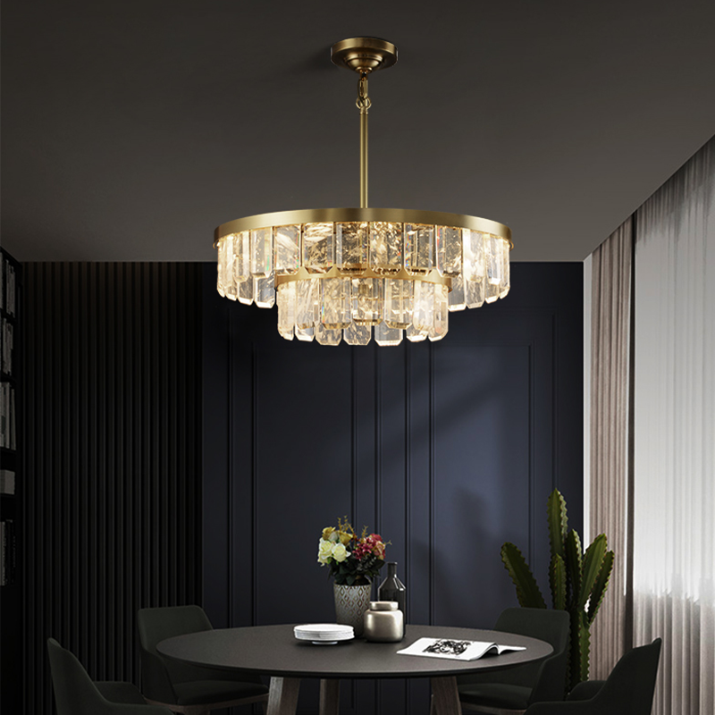 Rebecca Postmodern Double Tier Crystal Chandelier - D 33.46+23.62"*H 8.66"Blushlighting