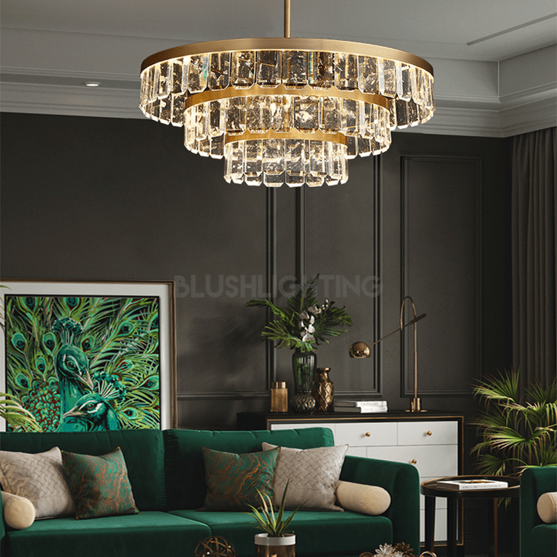 Rebecca Postmodern Multi Tier Crystal Chandelier - D 33.46"*H 11.81"Blushlighting