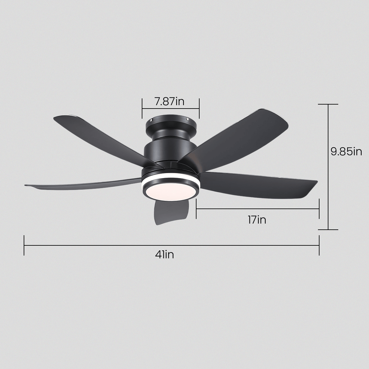 Recessed Remote Control Ceiling Fan Light 41" - Blushlighting