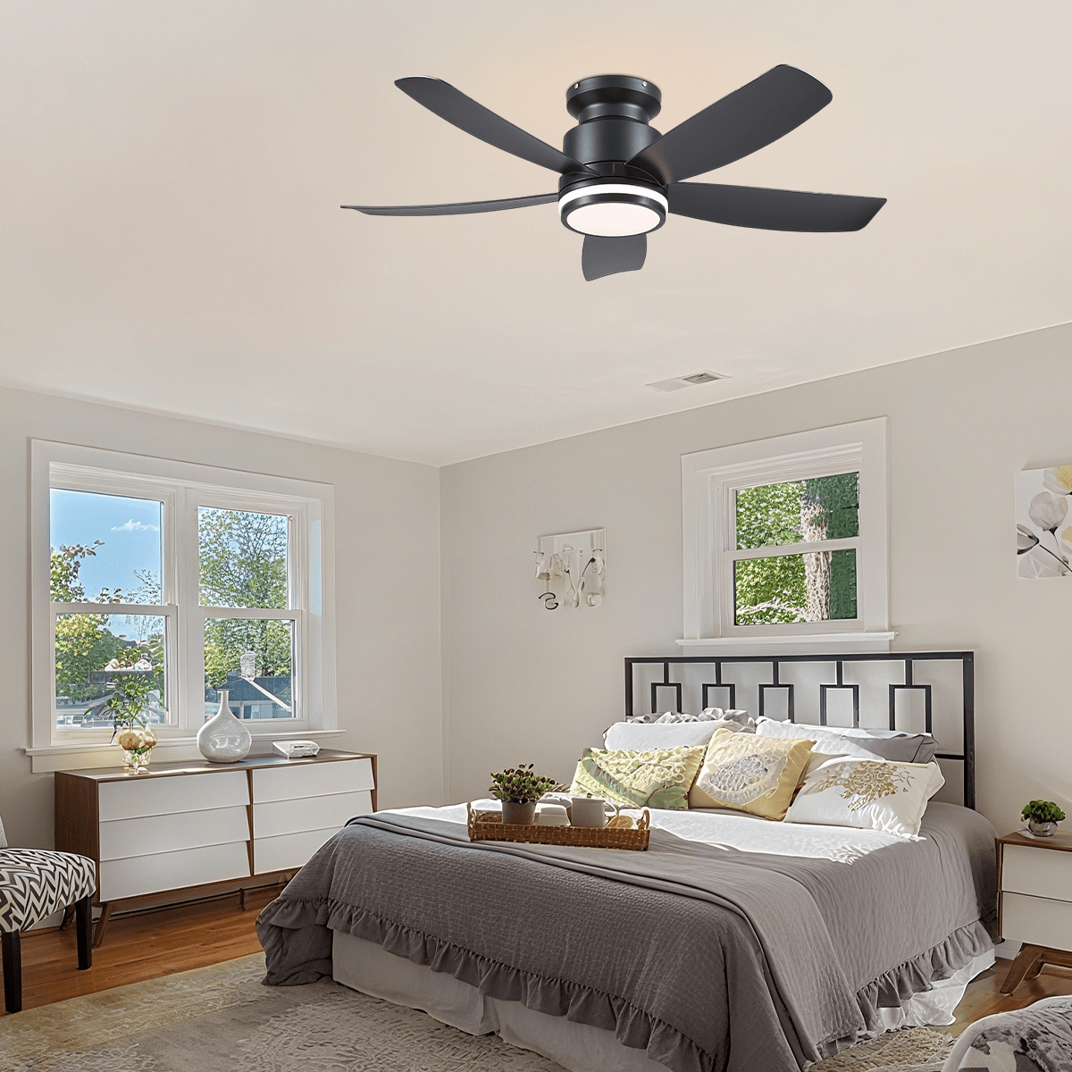 Recessed Remote Control Ceiling Fan Light 41" - WhiteBlushlighting