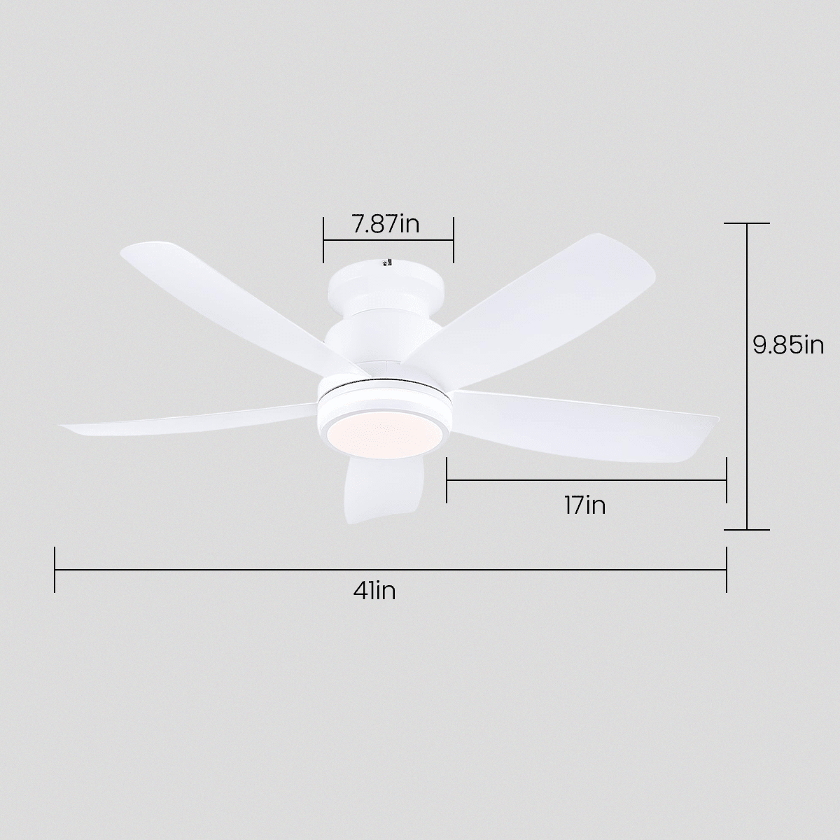 Recessed Remote Control Ceiling Fan Light 41" - WhiteBlushlighting