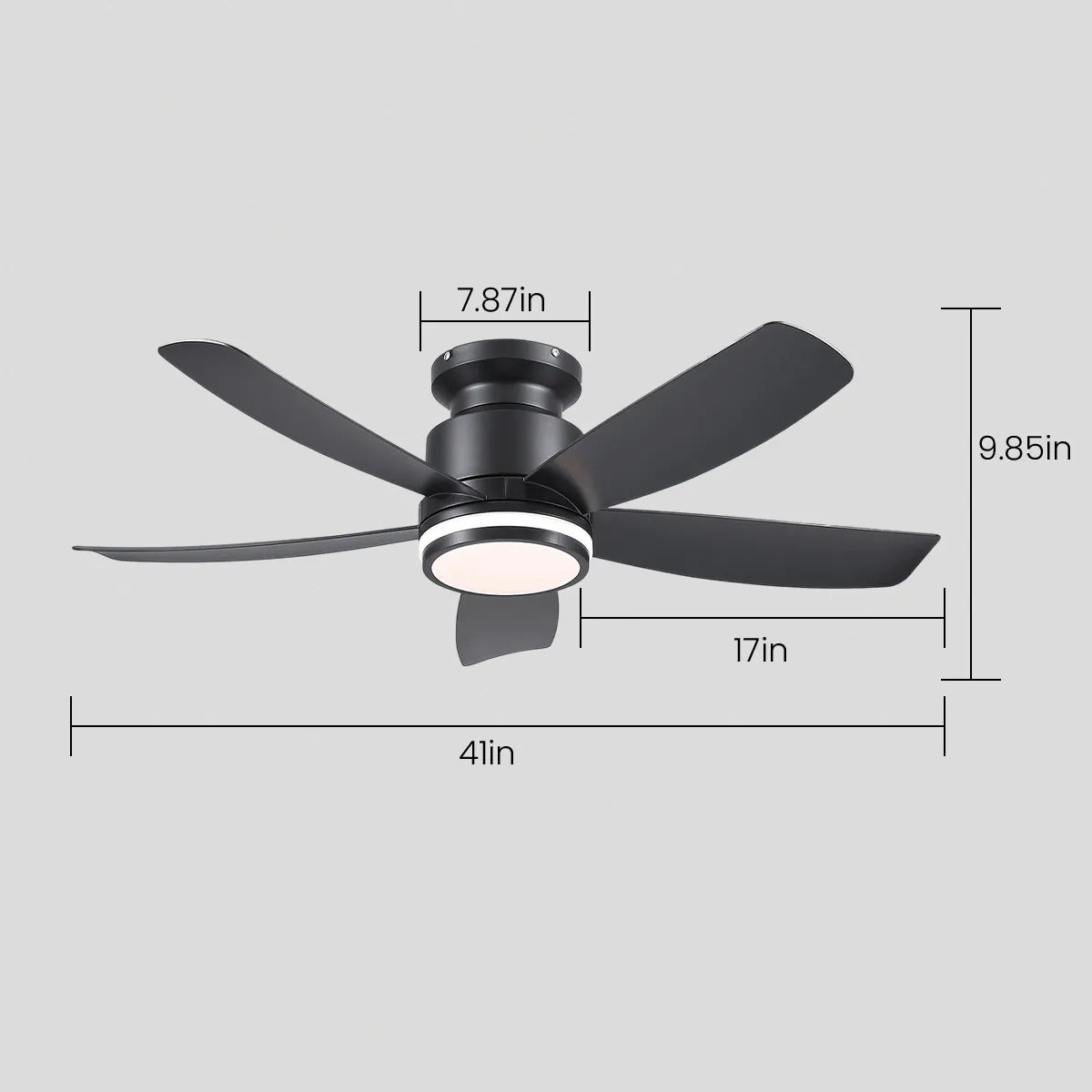 Recessed Remote Control Ceiling Fan Light 41" - Blushlighting