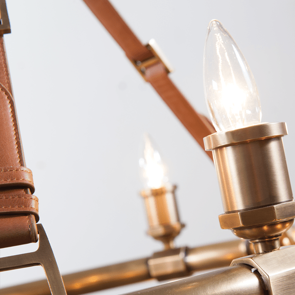 Redford Leather Round Chandelier - 61"Blushlighting