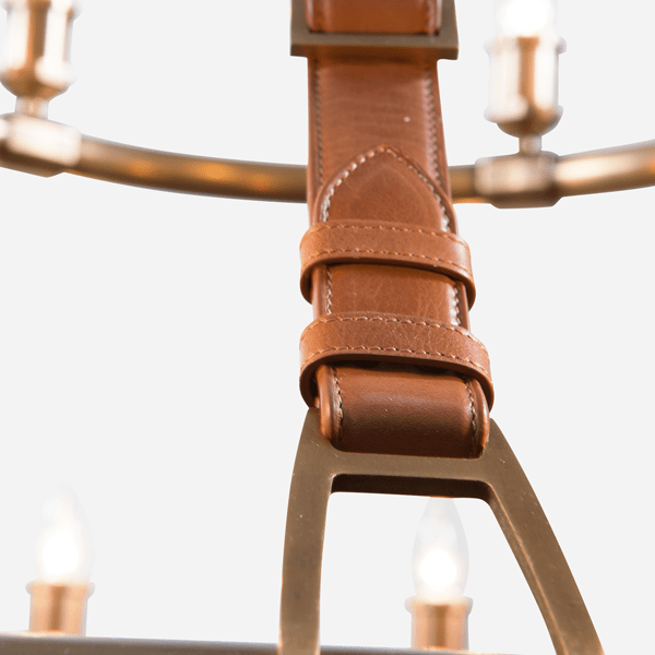 Redford Leather Round Chandelier - 61"Blushlighting