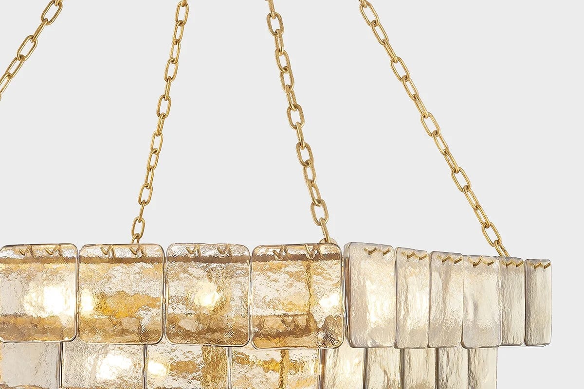 Regal Chain Chandelier - ∅ 36" x H 18"Gold & AmberBlushlighting