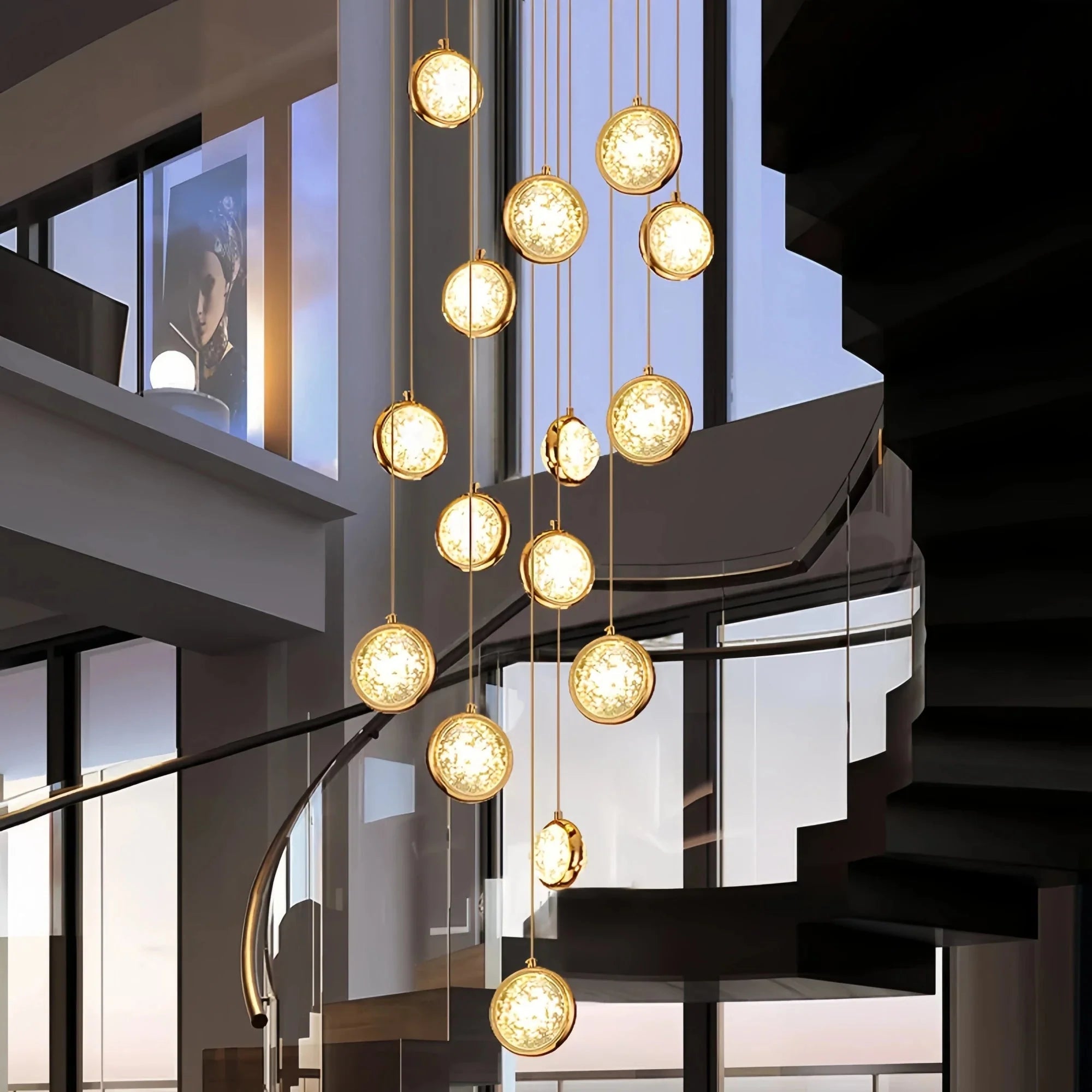 Reina Crystal Long Chandelier - 8 Lights 15.75" D x 78.74" HBlushlighting