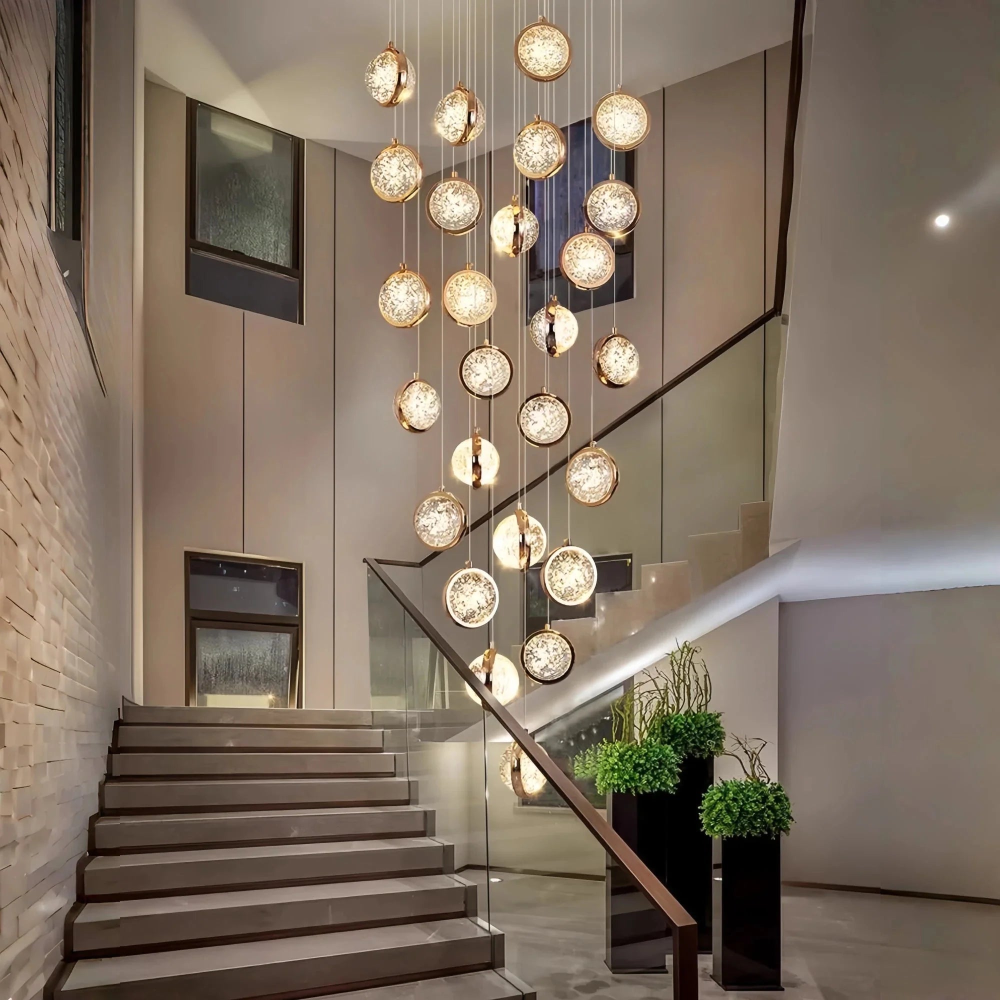 Reina Crystal Long Chandelier - 26 Lights: 27.56" D x 196.85" HBlushlighting