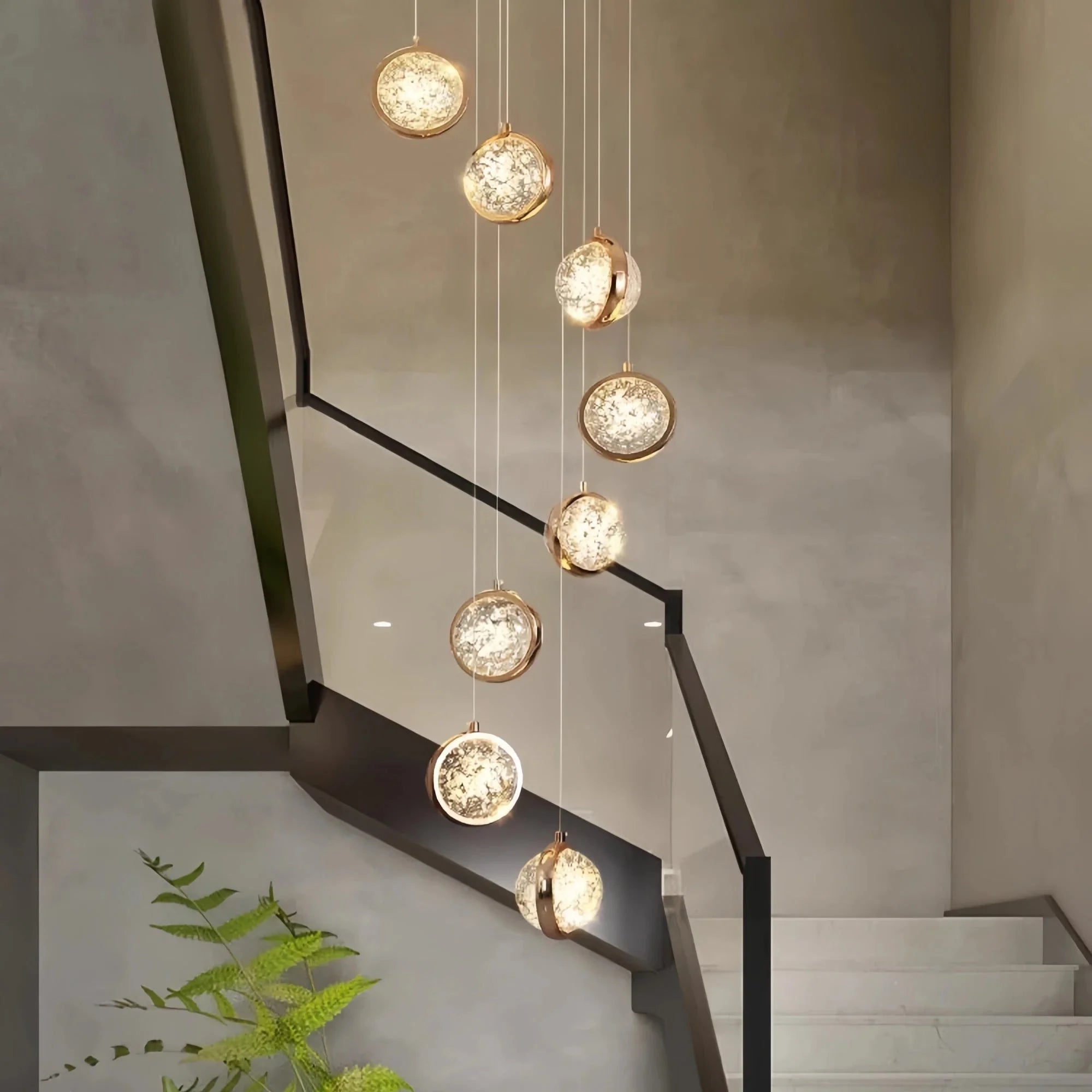 Reina Crystal Long Chandelier - 8 Lights 15.75" D x 78.74" HBlushlighting
