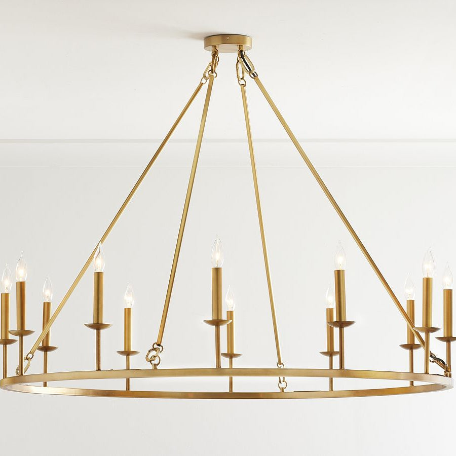 Remington Iron Round Ceiling-Mounted Chandelier (50")