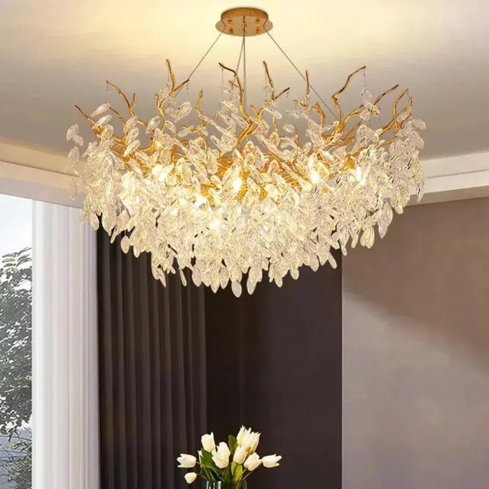 Renata Polyhedral Crystal Branch Chandelier - 24" LBlushlighting