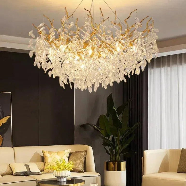 Renata Polyhedral Crystal Branch Chandelier - 24" LBlushlighting