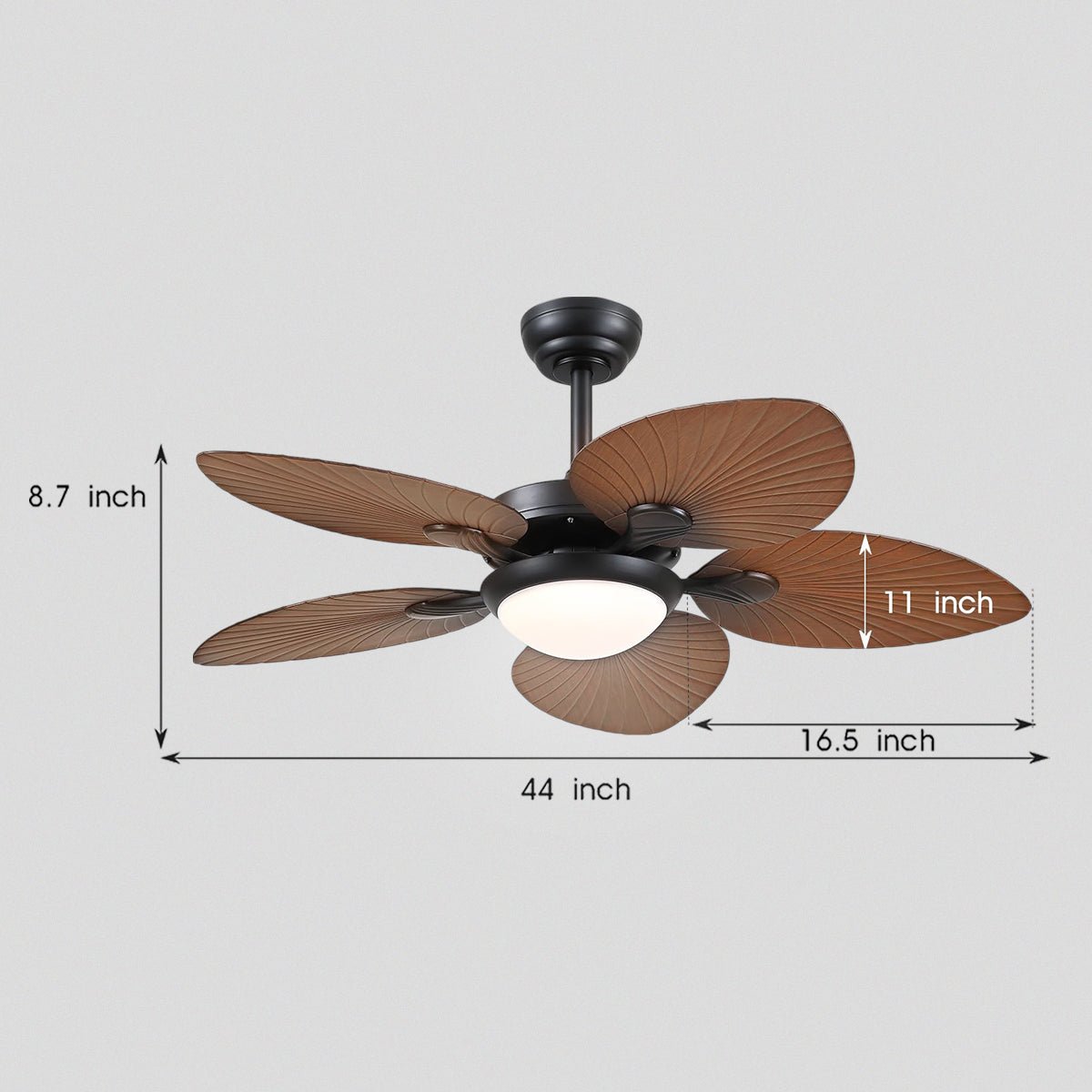 Retro Banana Leaf Shaped Blade Ceiling Fan Lamp 44" - Blushlighting