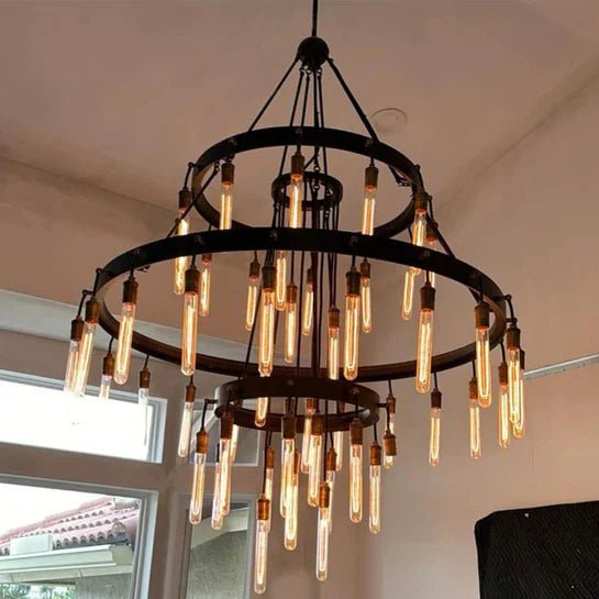 Retro - Inspired Metal Pendant Light Chandelier for Living Room/Bedroom/Staircase/Villa - D39.4"*H47.2"BronzeWarm LightBlushlighting