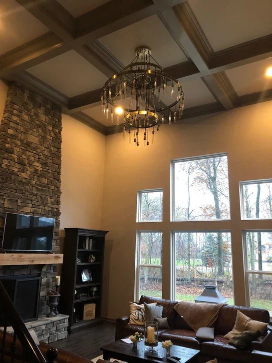Retro - Inspired Metal Pendant Light Chandelier for Living Room/Bedroom/Staircase/Villa - D39.4"*H47.2"BronzeWarm LightBlushlighting