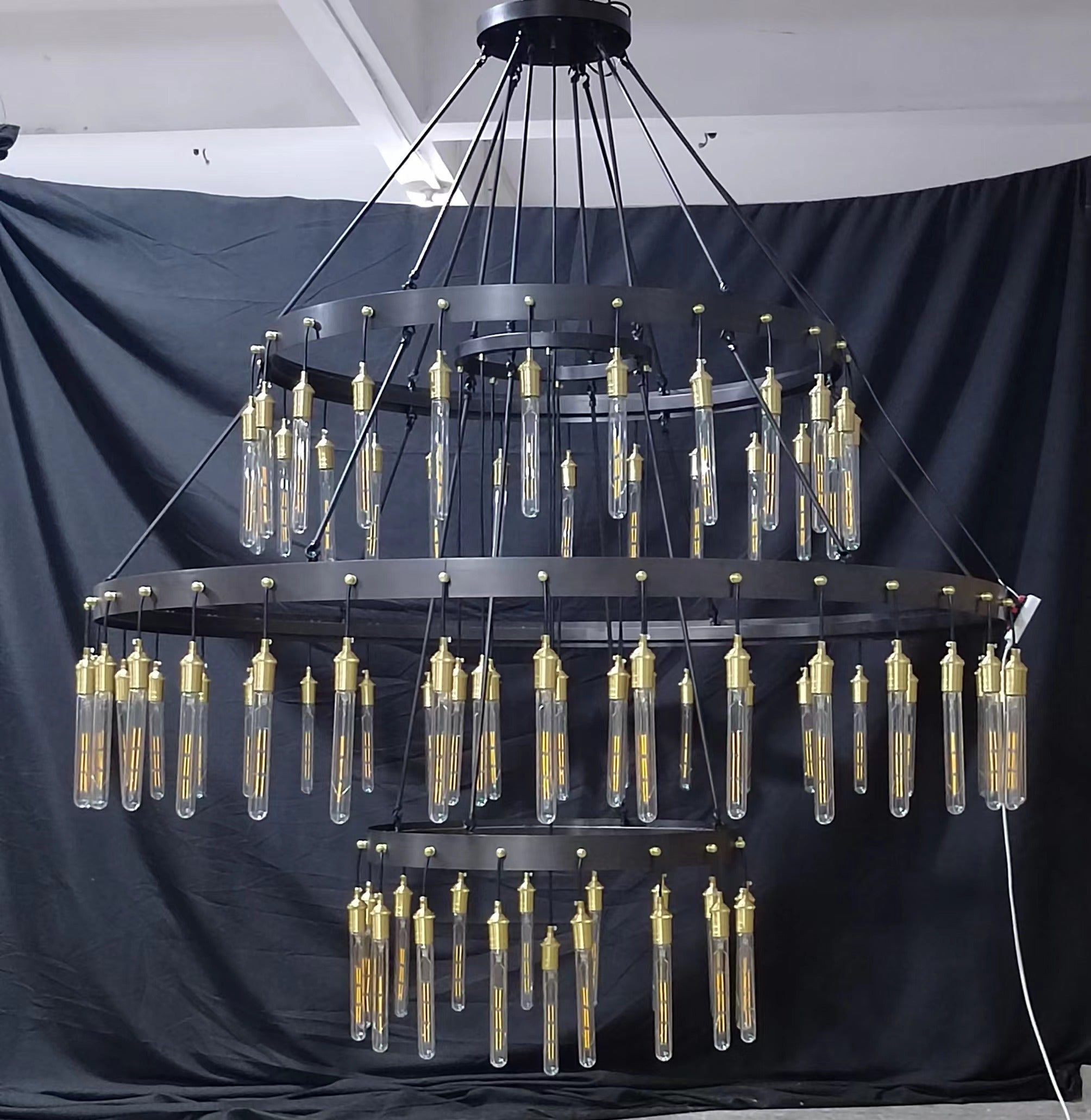 Retro - Inspired Metal Pendant Light Chandelier for Living Room/Bedroom/Staircase/Villa - D39.4"*H47.2"BronzeWarm LightBlushlighting