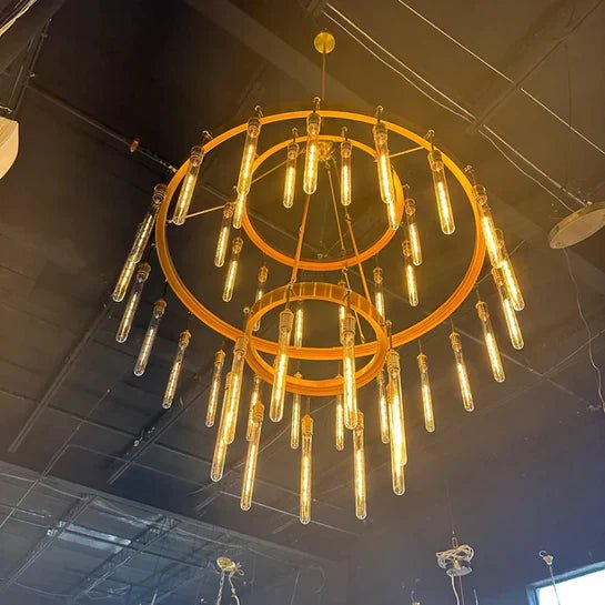 Retro - Inspired Metal Pendant Light Chandelier for Living Room/Bedroom/Staircase/Villa - D39.4"*H47.2"BronzeWarm LightBlushlighting