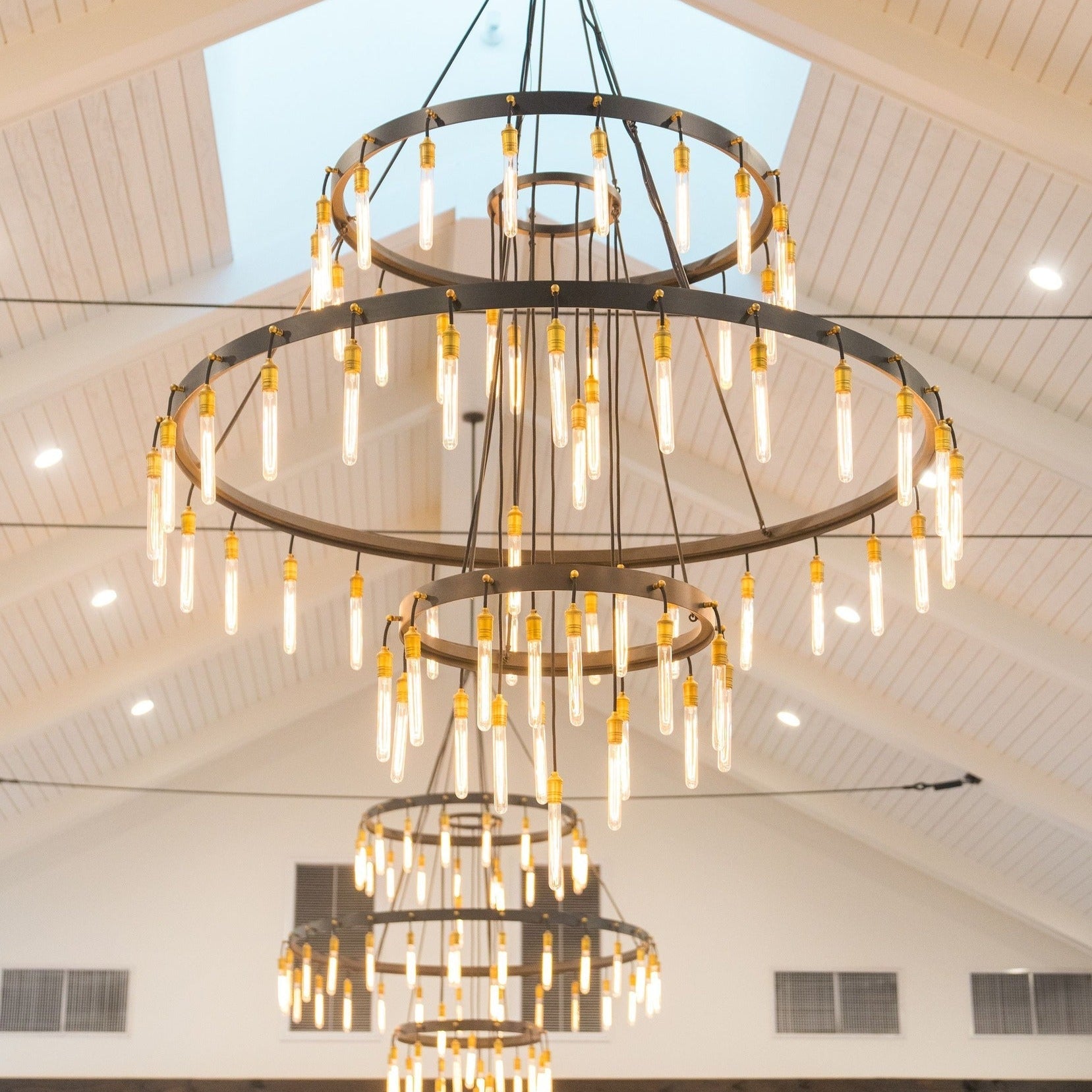 Retro - Inspired Metal Pendant Light Chandelier for Living Room/Bedroom/Staircase/Villa - D39.4"*H47.2"BlackWarm LightBlushlighting