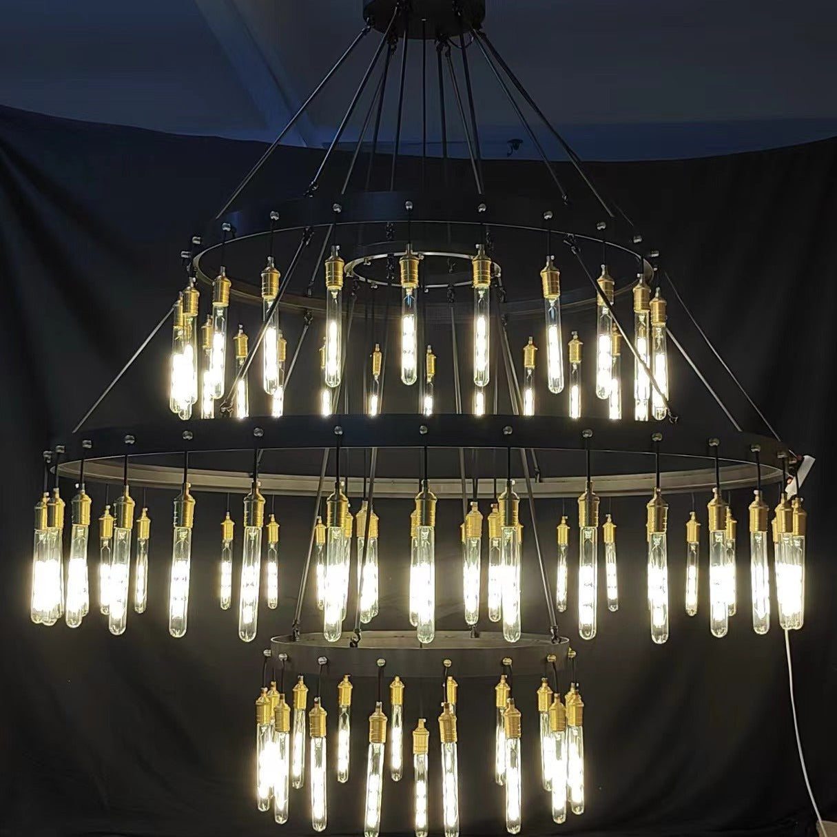 Retro - Inspired Metal Pendant Light Chandelier for Living Room/Bedroom/Staircase/Villa - D39.4"*H47.2"BronzeWarm LightBlushlighting