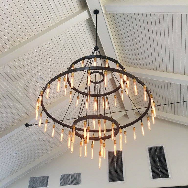 Retro - Inspired Metal Pendant Light Chandelier for Living Room/Bedroom/Staircase/Villa - D39.4"*H47.2"BlackWarm LightBlushlighting
