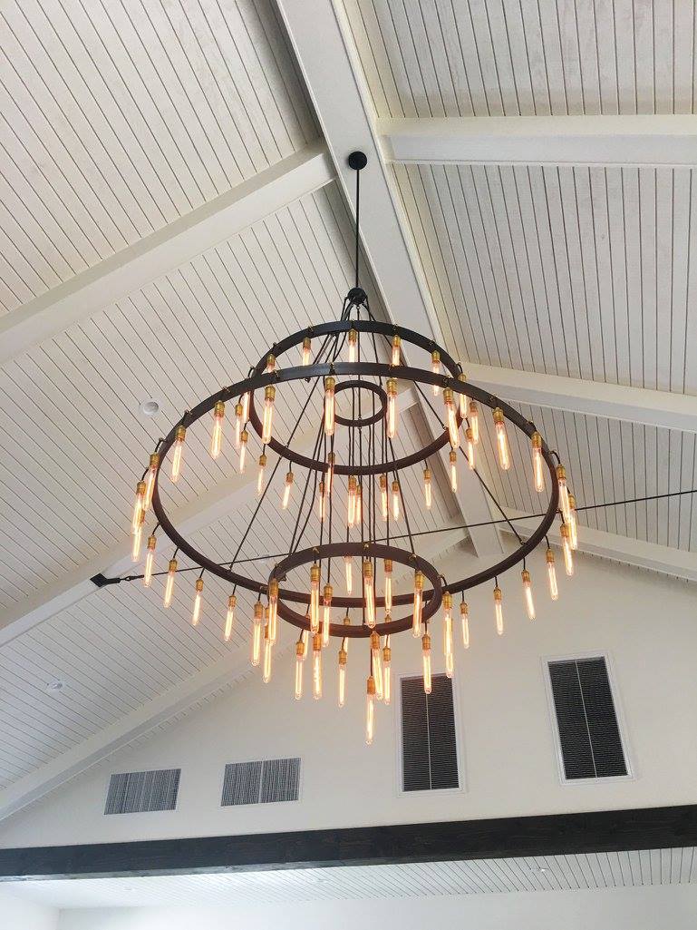 Retro - Inspired Metal Pendant Light Chandelier for Living Room/Bedroom/Staircase/Villa - D39.4"*H47.2"BlackWarm LightBlushlighting