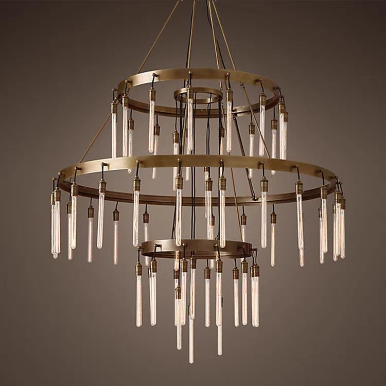 Retro - Inspired Metal Pendant Light Chandelier for Living Room/Bedroom/Staircase/Villa - D39.4"*H47.2"BronzeWarm LightBlushlighting