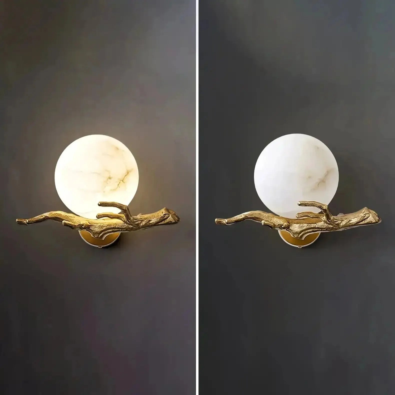Retro Twigs Alabaster Wall Lamp - Dia 11.8″(30cm) x H 7.9″(20cm)Blushlighting