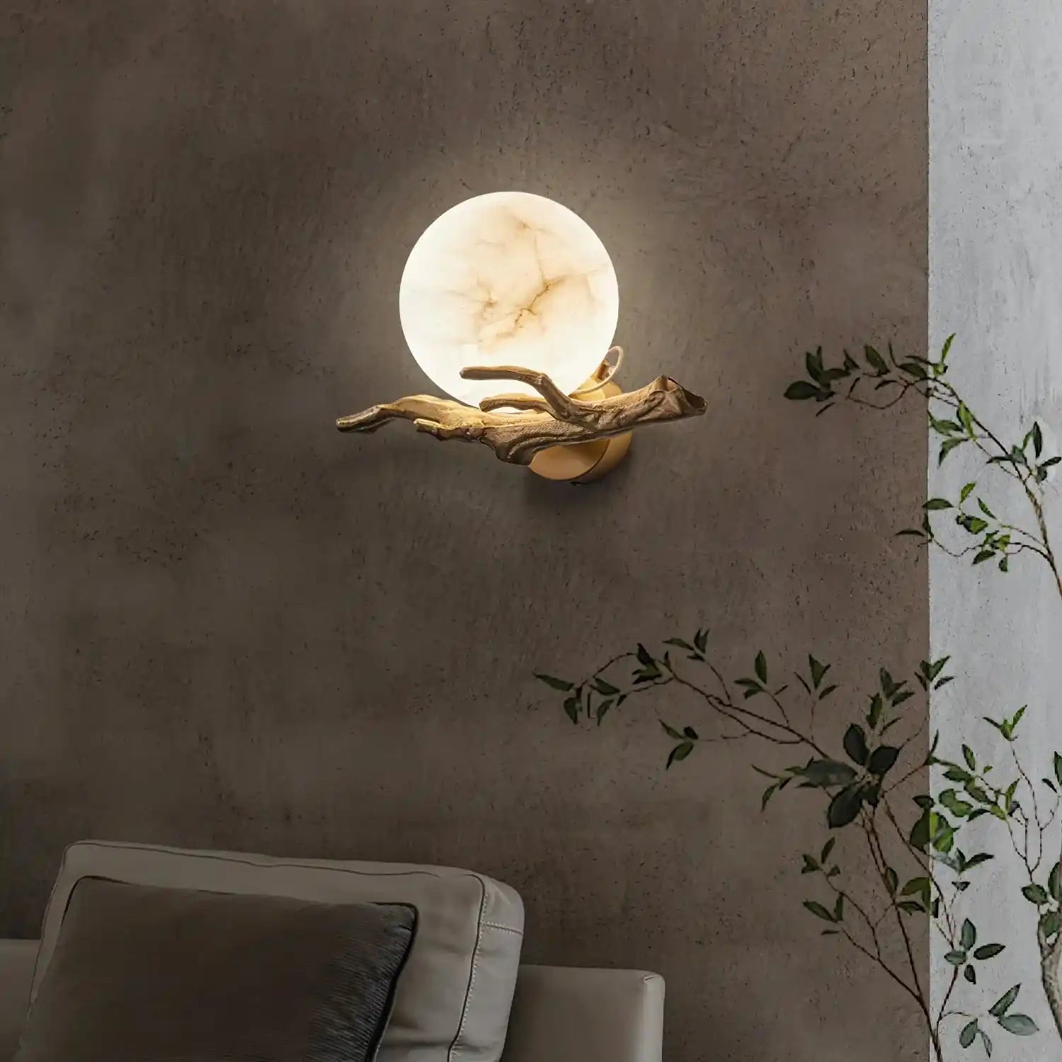 Retro Twigs Alabaster Wall Lamp-Blushlighting