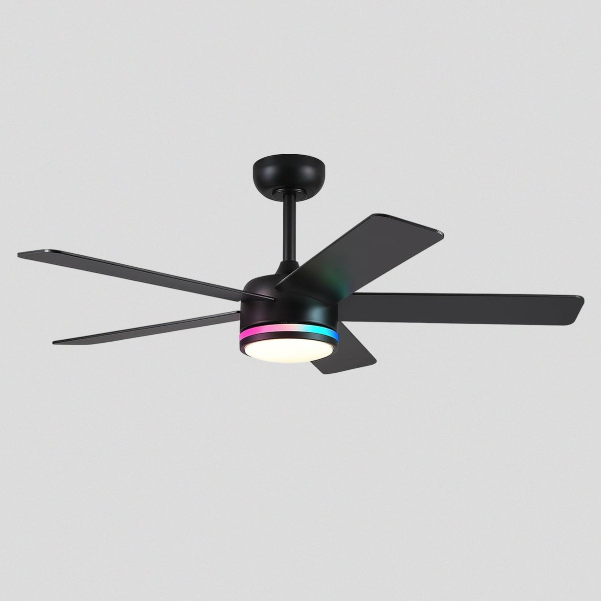 RGB Modern Black Ceiling Fan Light - Blushlighting