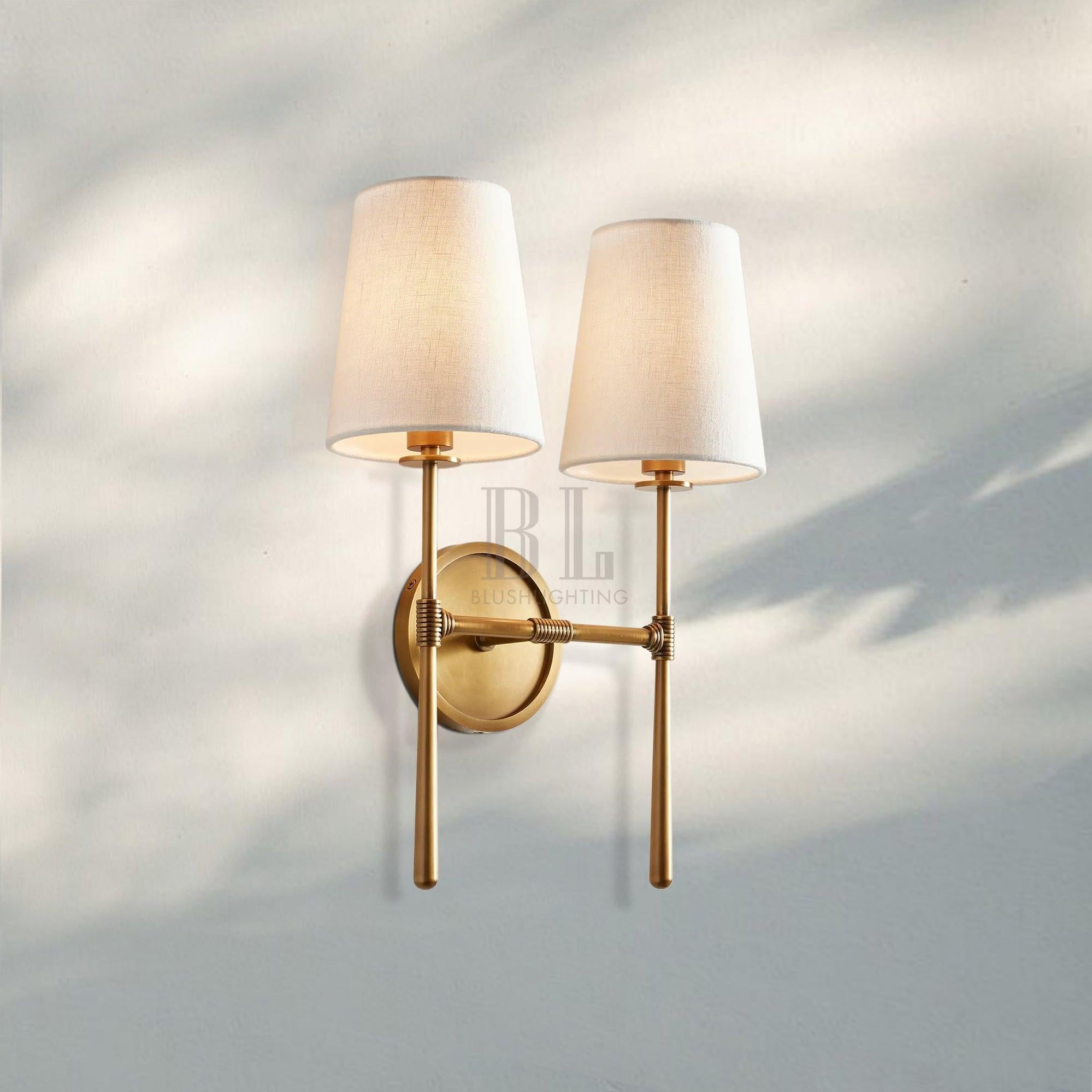 Rhodas 2-Light Wall Sconce-Brass-