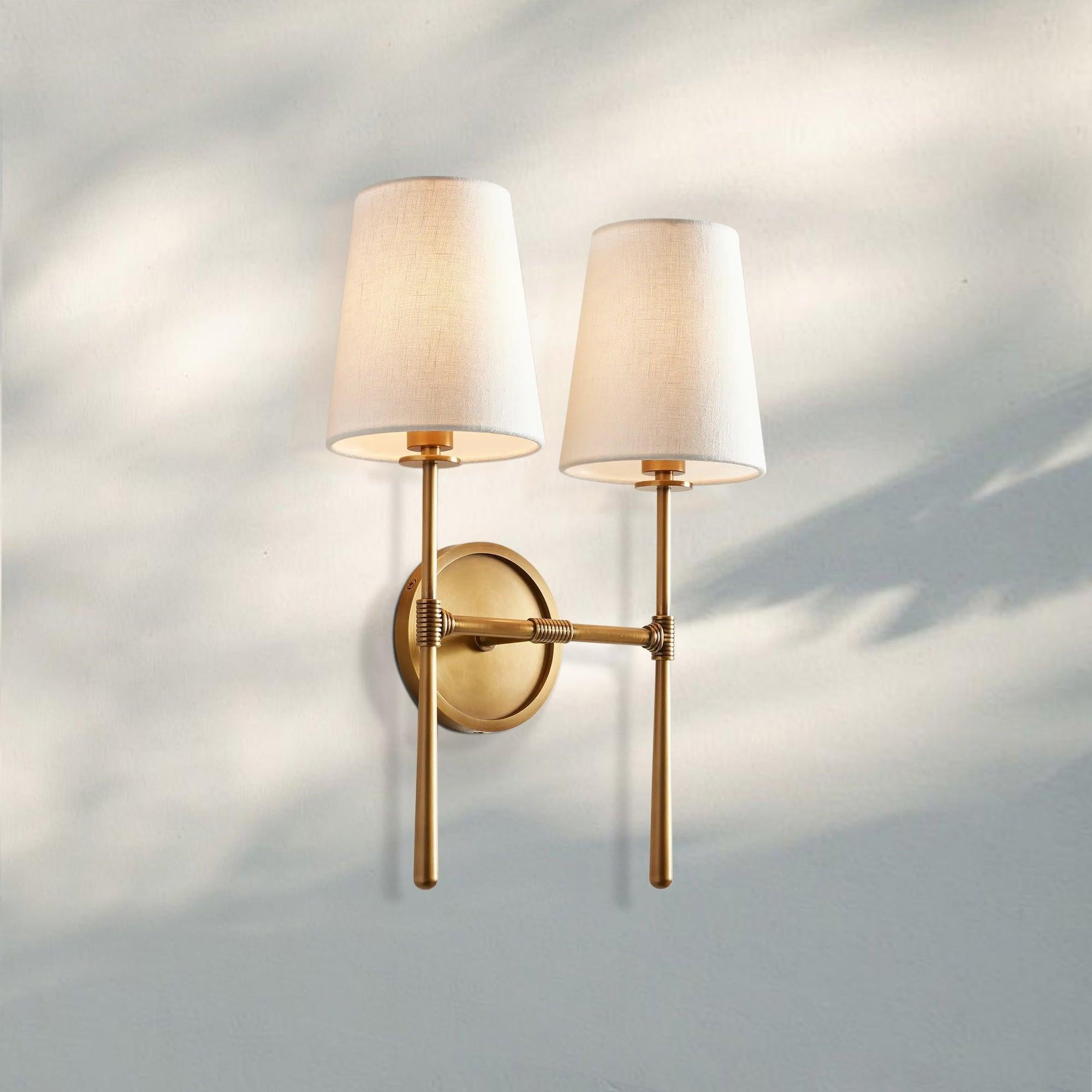 Rhodas 2-Light Wall Sconce-Brass-