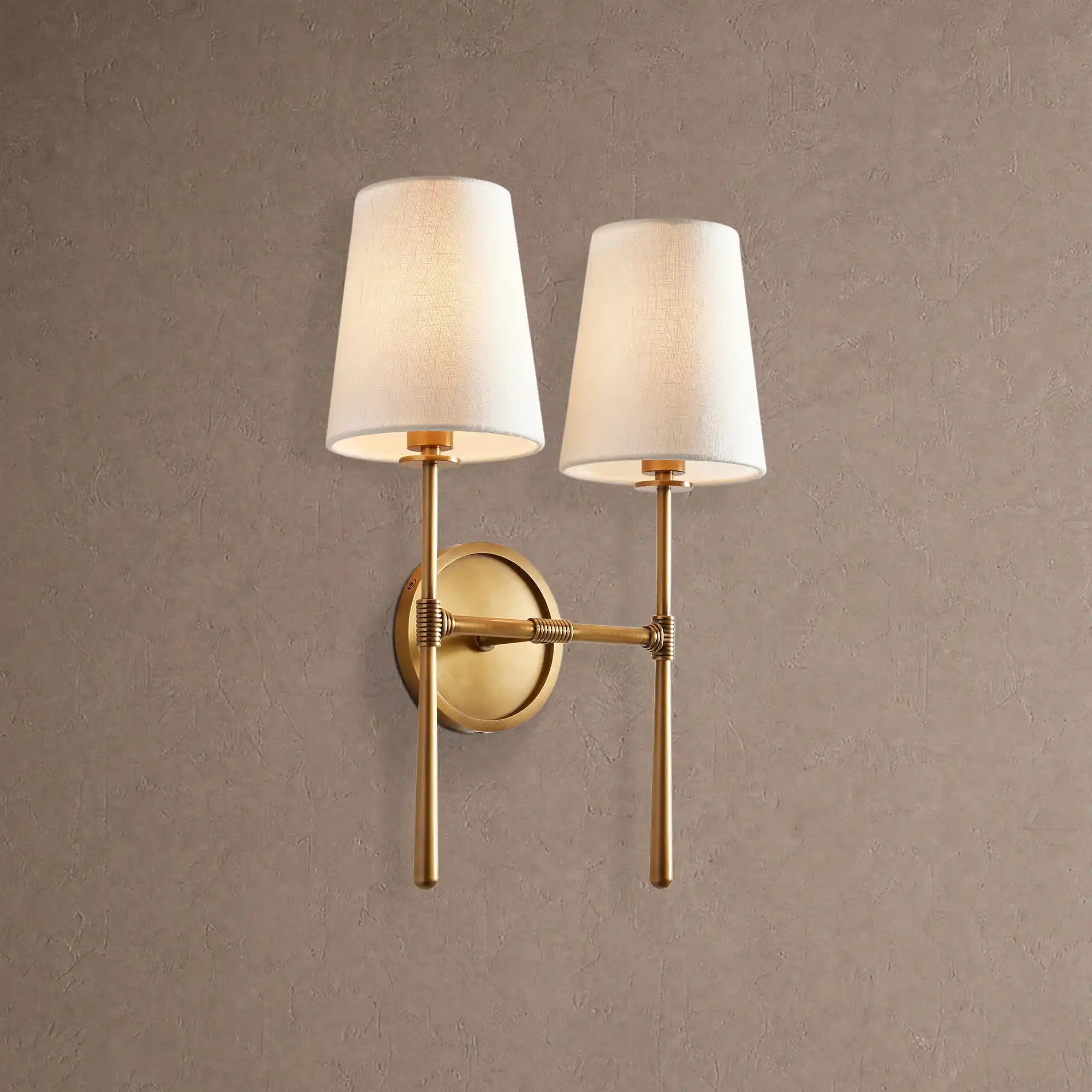 Rhodas 2-Light Wall Sconce - BrassBlushlighting