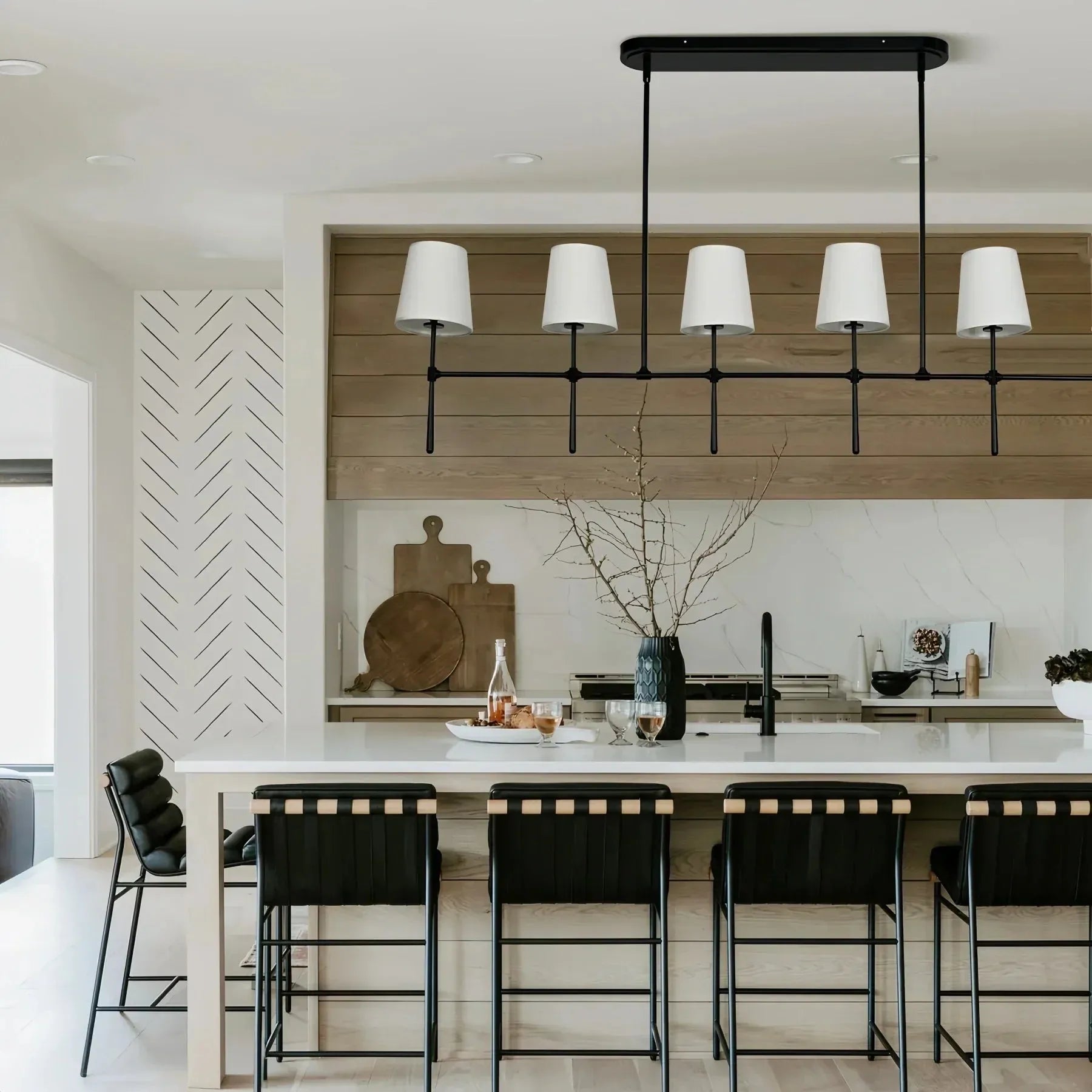 Rhodas Linear Chandelier - 6 - LightBlackBlushlighting