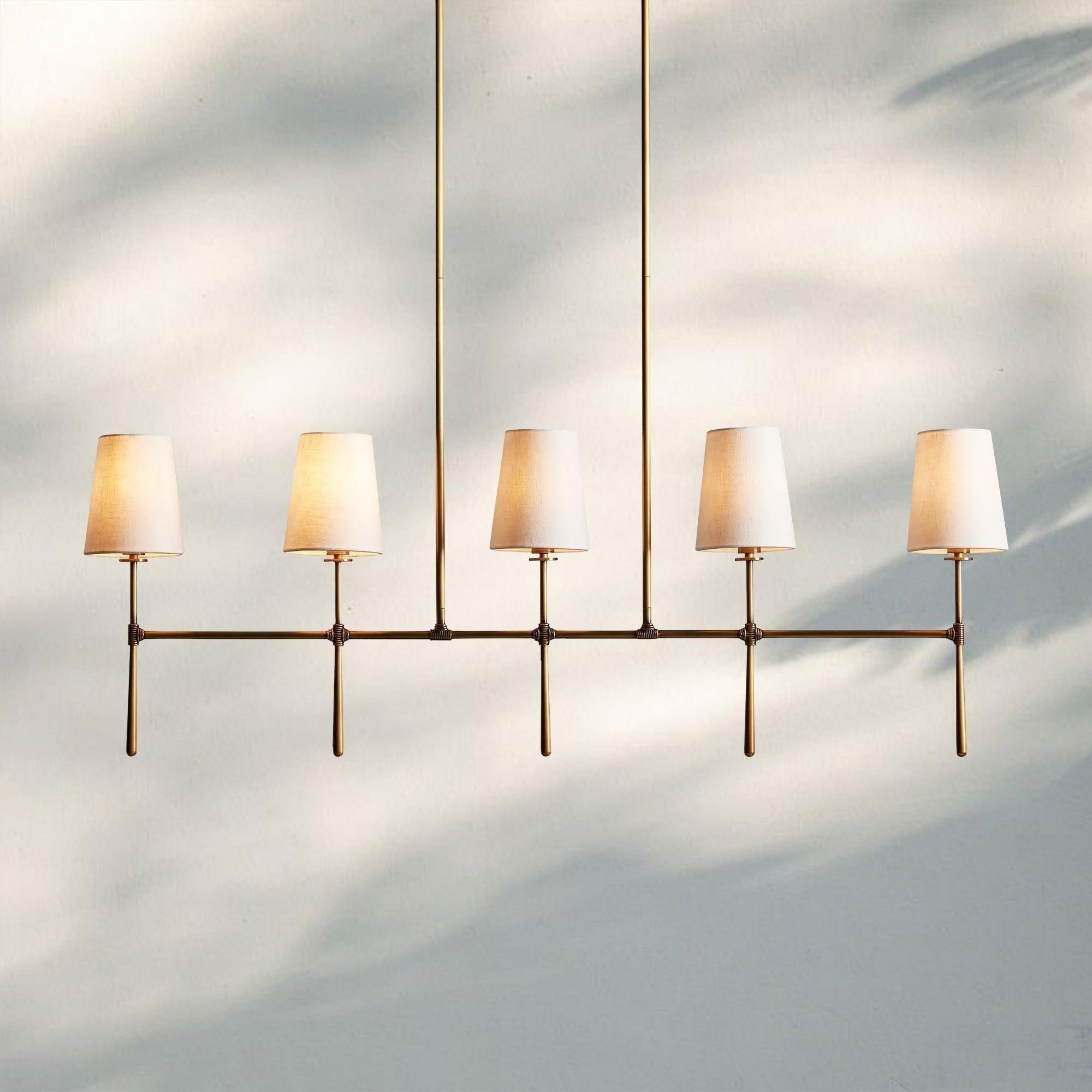 Rhodas Linear Chandelier - 5 - LightBrassBlushlighting